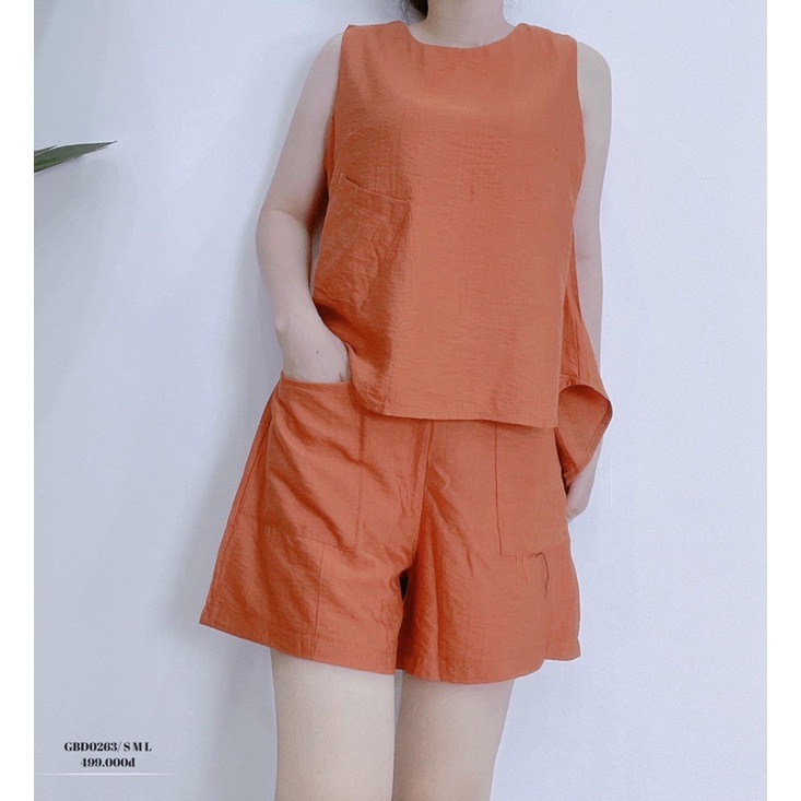 (hot trend)Set bộ đũi linen vạt tôm nhiều màu sắc xát nách điệu đà nữ tính
