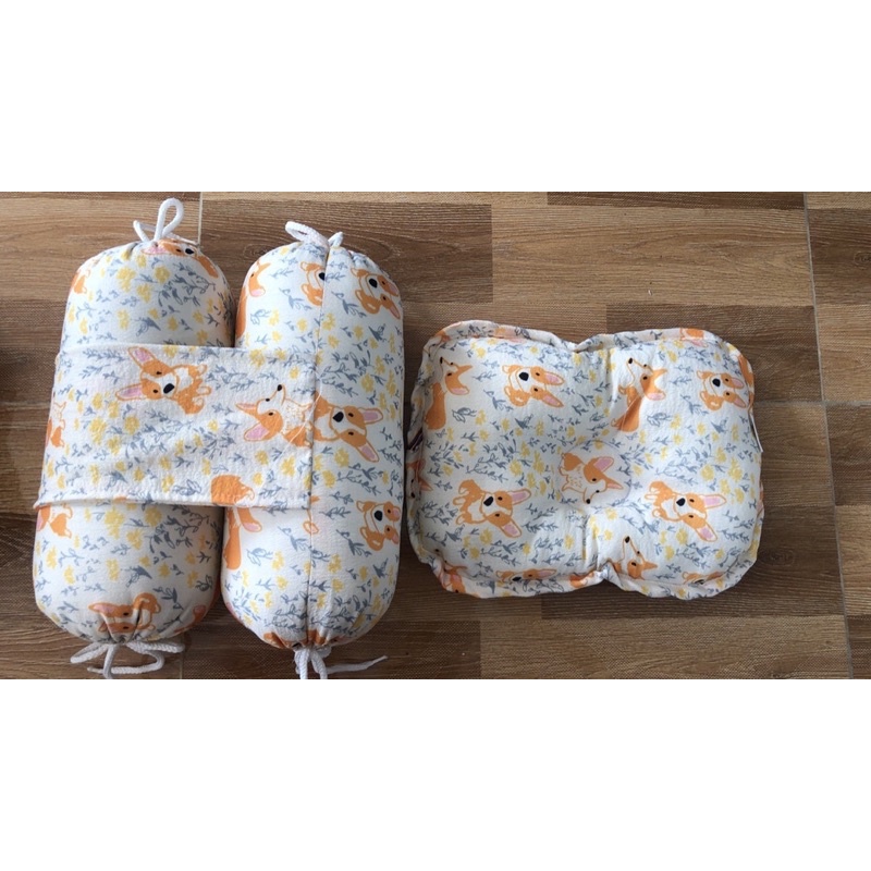 Bộ gối chặn em bé BABY BEE cao cấp, Bộ chẹn chống giật mình cho bé sơ sinh