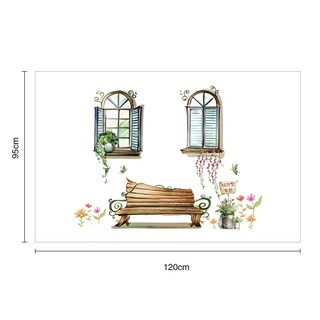 decal dán tường cửa sổ cổ tích