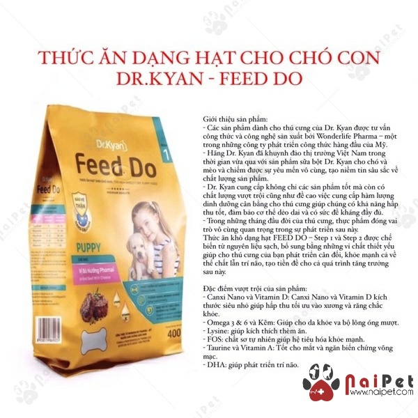 Thức Ăn Hạt Cho Chó Vị Bò Nướng Pho Mai Feed Do Dr.Kyan 1.5kg