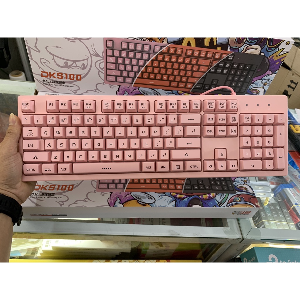 Bàn phím cơ AJAZZ DKM150 Pink - Hàng Chính Hảng