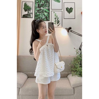 SET ÁO XỐP CỔ YẾM KÈM SHORT