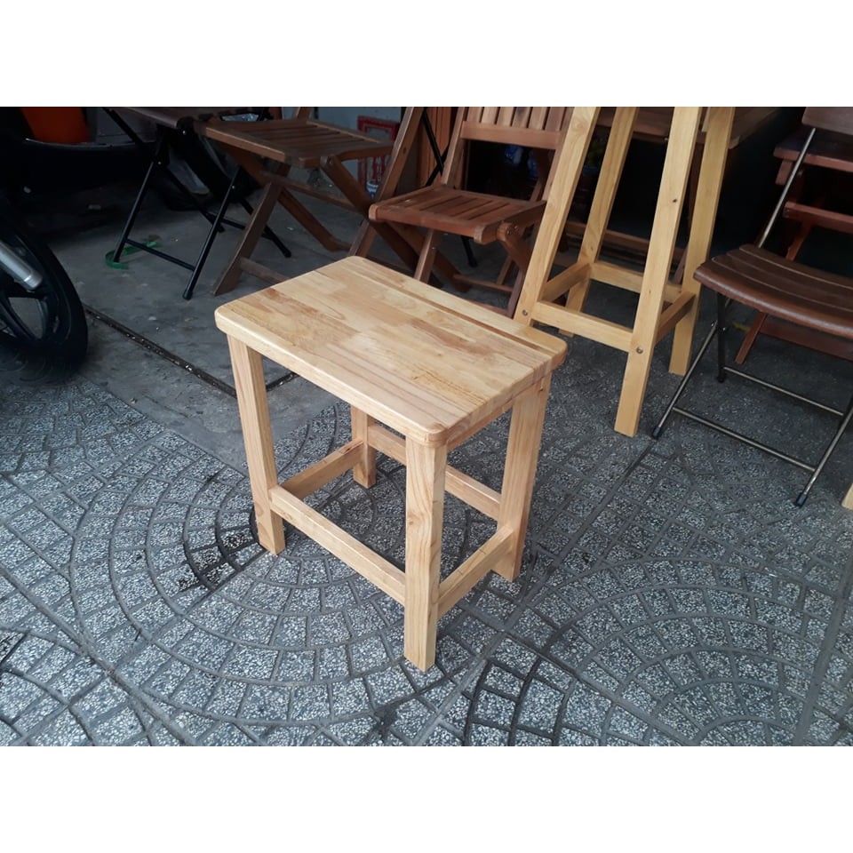 Ghế đôn gỗ mặt chữ nhật