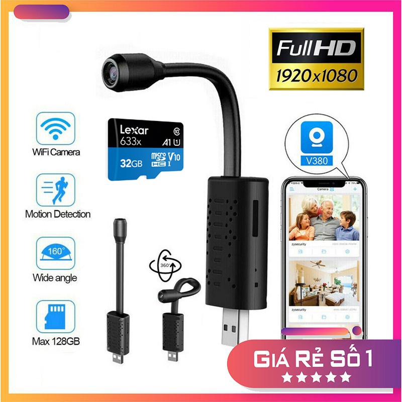 [FREESHIP⚡️]CAMERA IP WIFI MI-NI U21 CHẤT LƯỢNG FULL HD 1080P, APP V380 PRO, GÓC SIÊU RỘNG, SIÊU NÉT