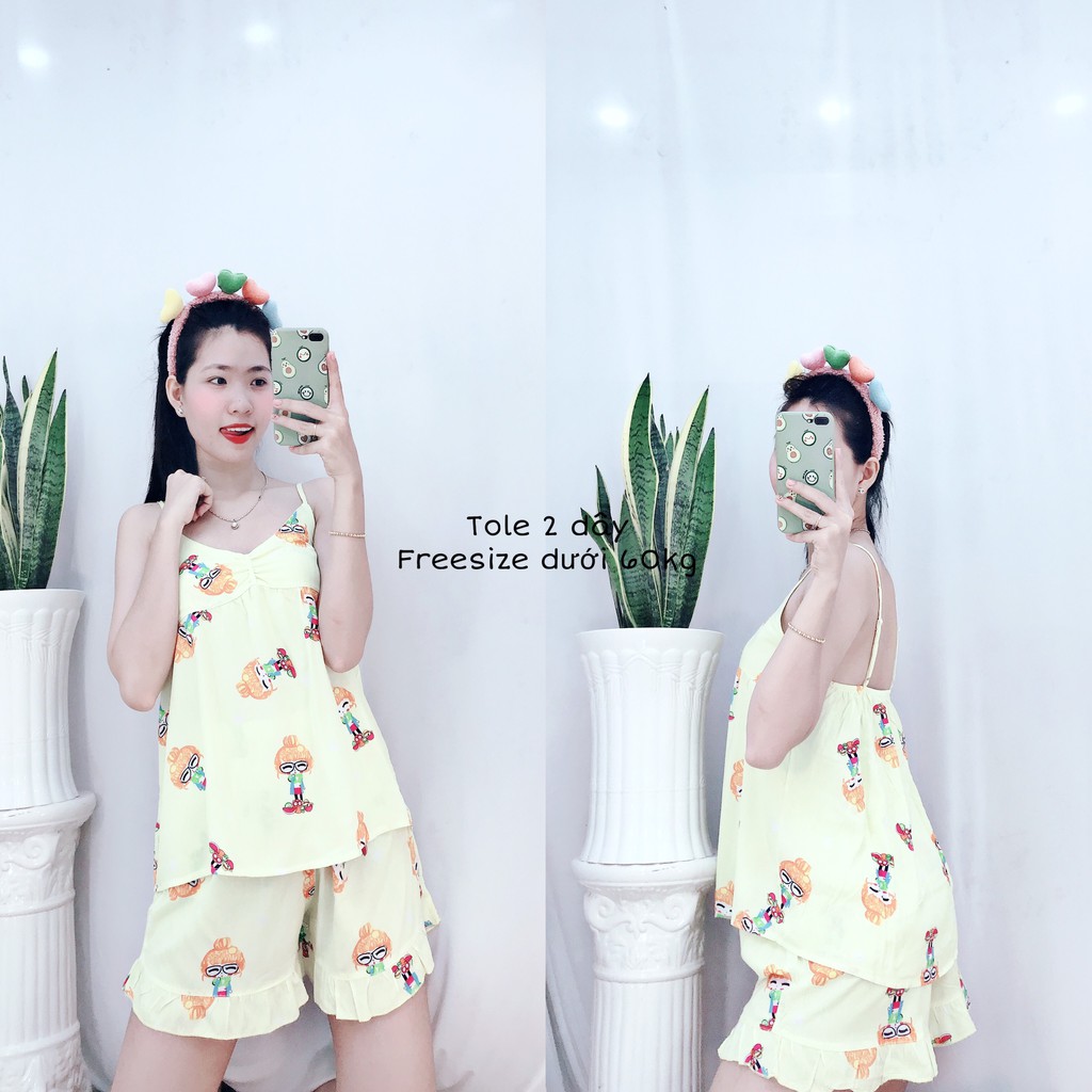 Đồ Ngủ Nữ Pijama Mặc Nhà 2 Dây Lụa Tole Cực Cool | BigBuy360 - bigbuy360.vn