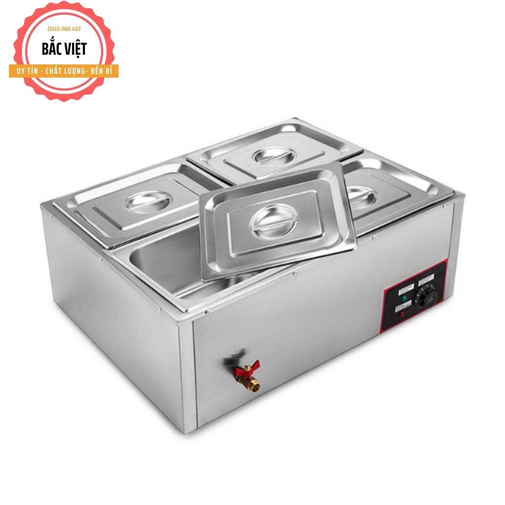 Tủ hâm nóng, giữ nóng thức ăn bằng cách thủy hơi nước loại 2 hàng 4 khay cao cấp- Bảo hành 12 tháng