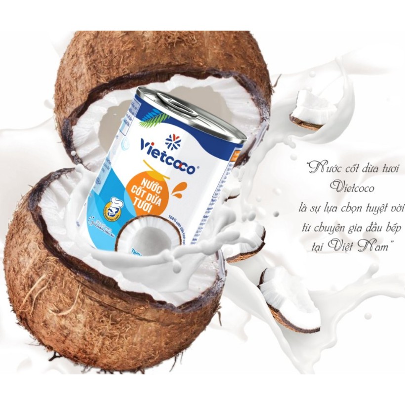 Nước cốt dừa tươi Vietcoco - Lon 400ml
