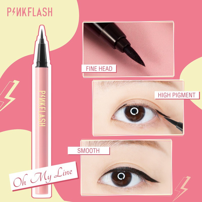 PINKFLASH Bút Kẻ Mắt Dạng Lỏng Pf-E01 Màu Đen Chống Nước Hỗ Trợ Trang Điểm Chuyên Dụng