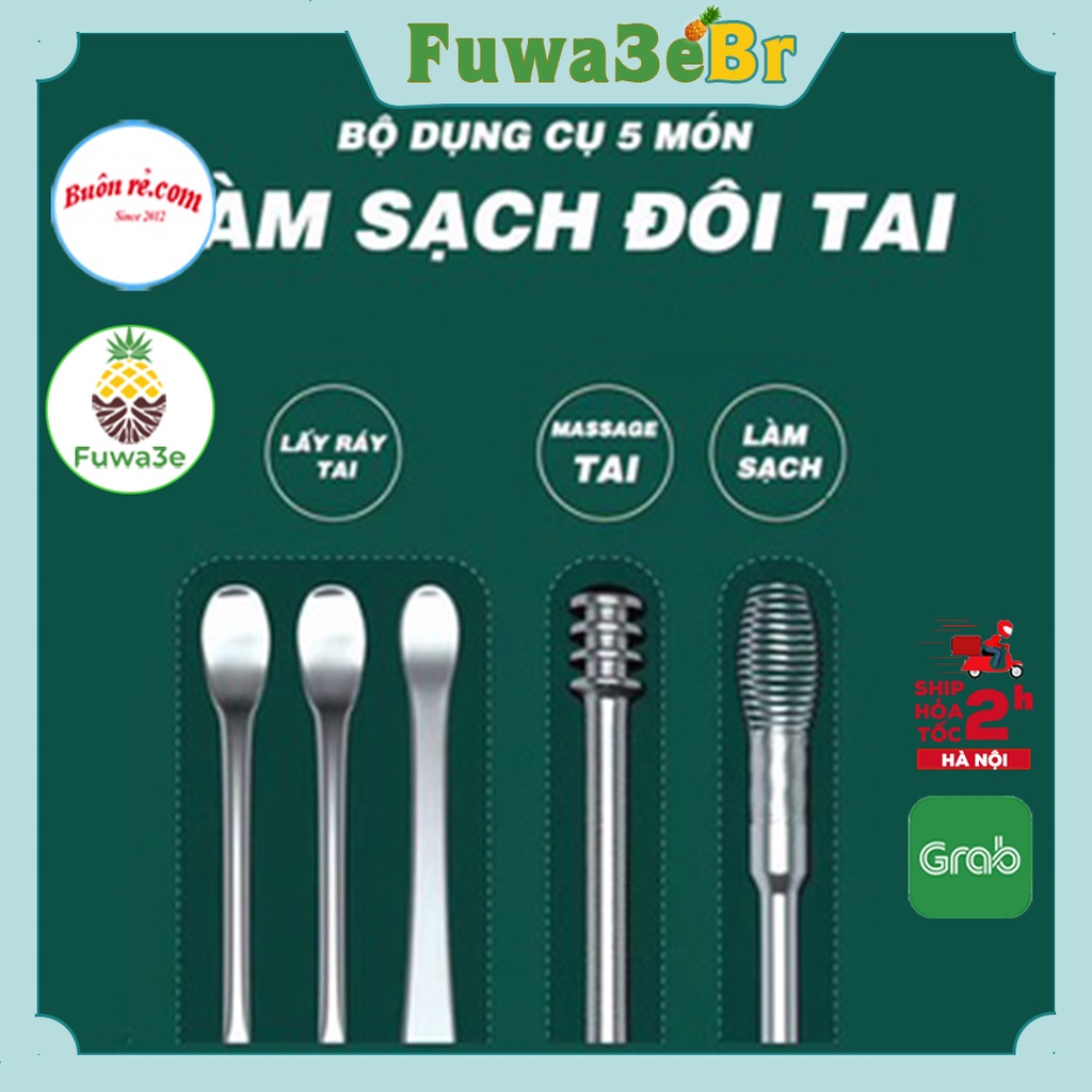Bộ dụng cụ ngoáy tai (6 MÓN) nhỏ gọn kèm hộp đựng đa năng chuyên dụng – Bộ dụng cụ vệ sinh tai bằng thép tiện lợi 01482