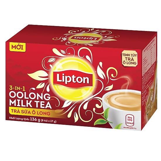 Hộp Trà Sữa Lipton Ô Long (8 Gói x 17g)