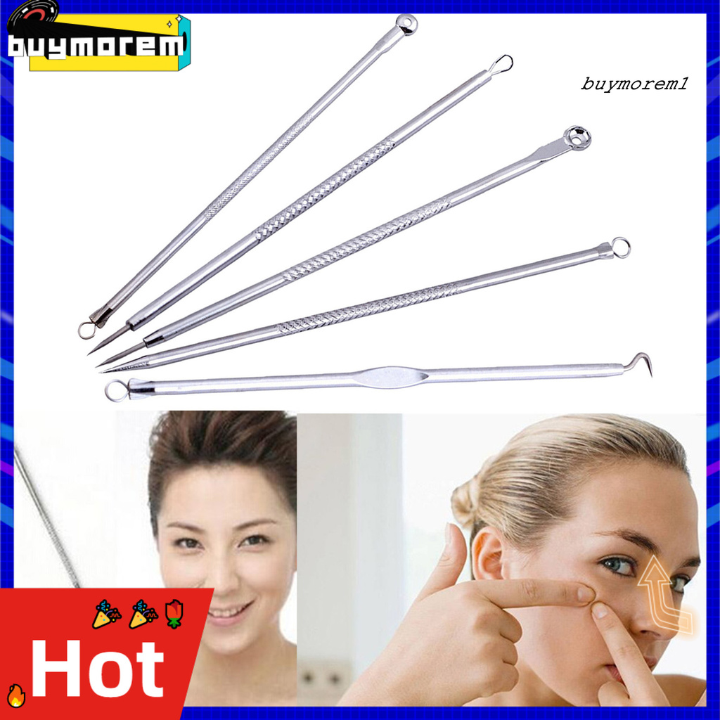 Bộ 5 món dụng cụ nặn mụn bằng thép không gỉ cao cấp