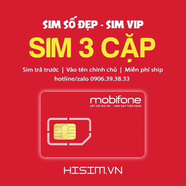 Sim 3 CẶP VIP trả trước MOBIFONE giá tốt