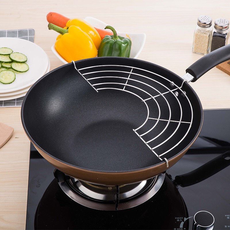 Vỉ gác chảo chiên ráo dầu bằng inox size 26cm, vỉ gác chảo chiên đồ ăn