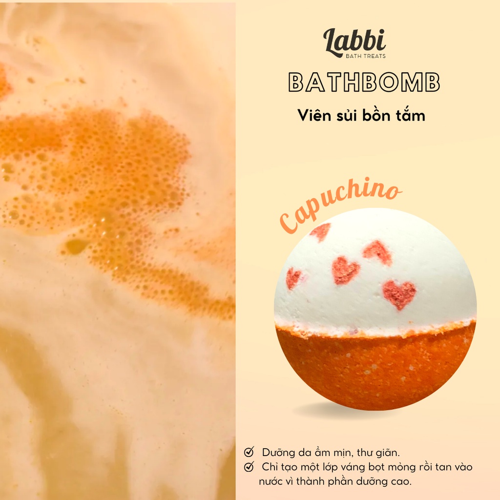 CAPUCHINO [Labbi] Bath bomb / Viên sủi bồn tắm / Bom tắm