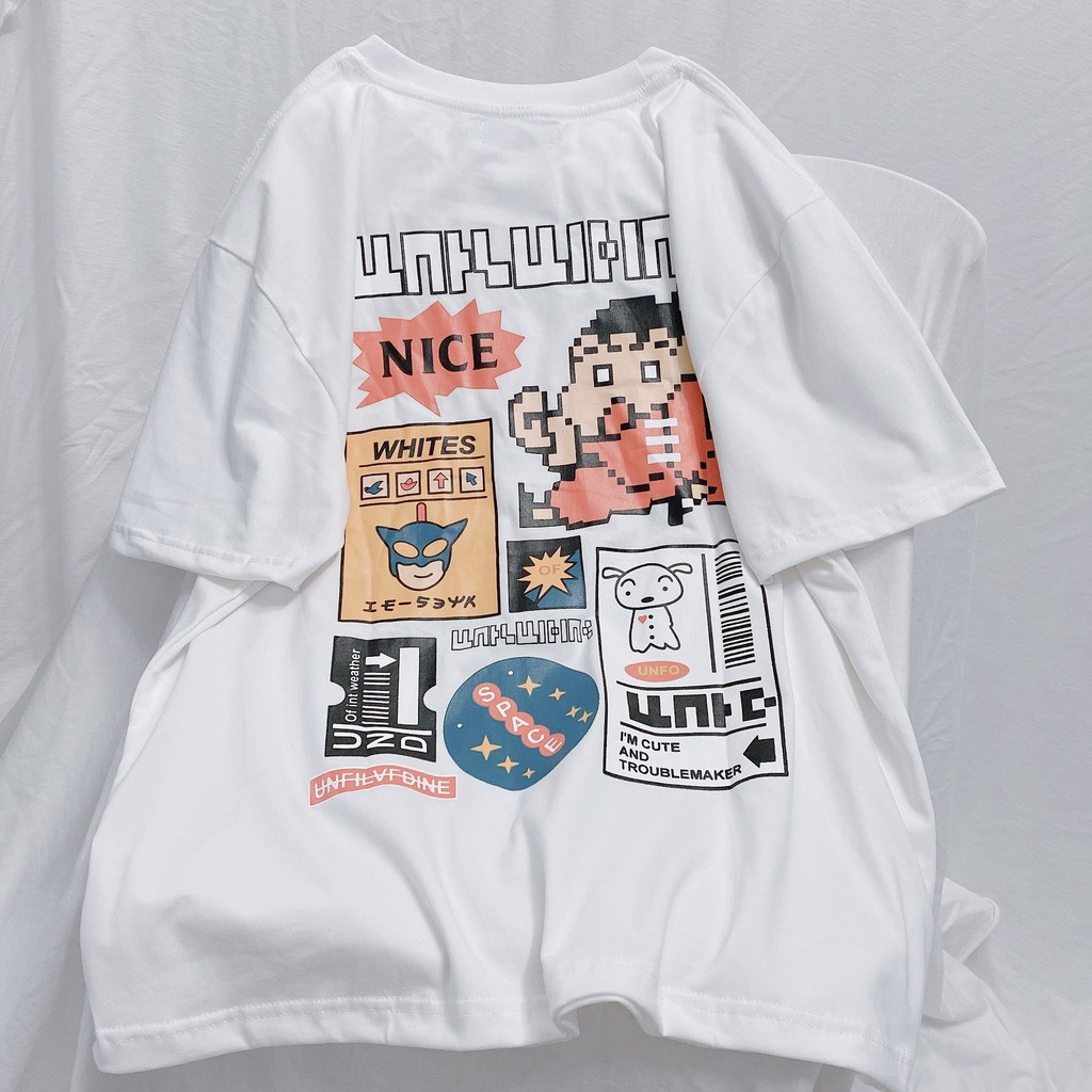 Áo thun tay lỡ Unisex in hình Shin cậu bé bút chì