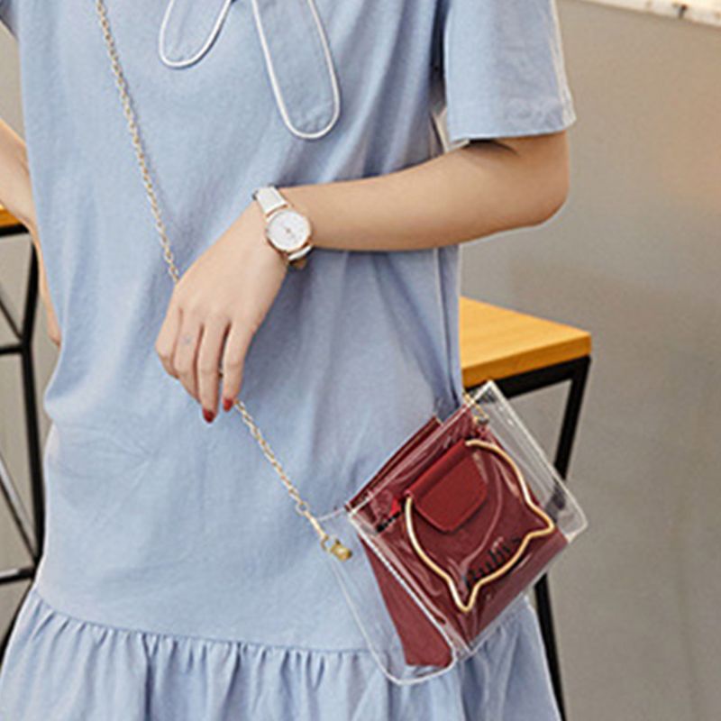Túi Đeo Chéo Vai Kiểu Tote Nhỏ Trong Suốt Dành Cho Nữ Đi Biển