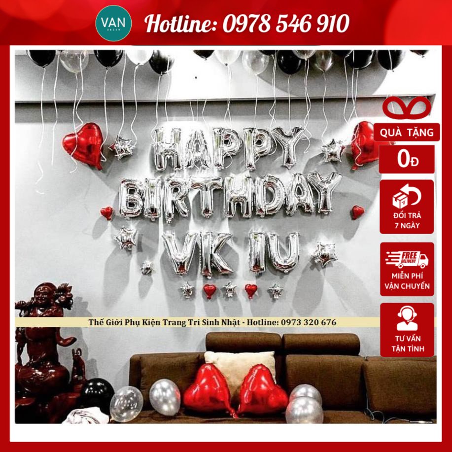 SET Bóng Trang Trí Sinh nhật vk iu - ck iu