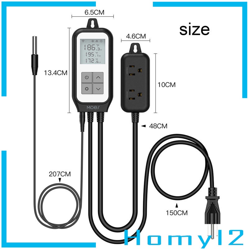 WiFi Temperature Controller Thermostat Heating Cooling Outlet APP Control