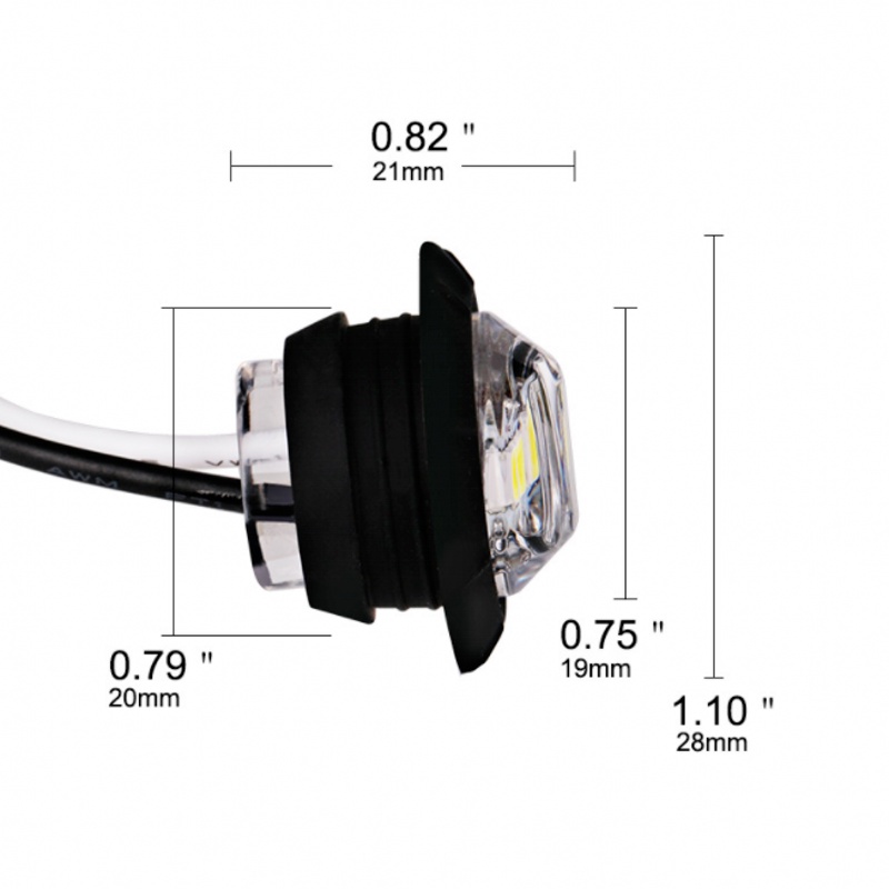 Đèn led tròn siêu sáng 12V gắn phía trước/ phía sau/ hông xe ô tô