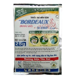 Thuốc trừ nấm bệnh gốc đồng Bordeaux 25WP Booc - Đô 25g - Diệt vi khuẩn và rong rêu cho cây trồng