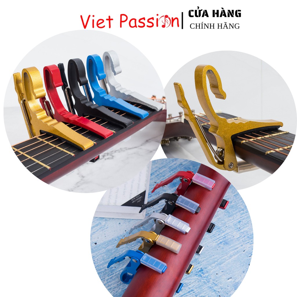 Kẹp capo cho đàn ukulele soprano 21 nich concer 23 inch tenor 26 inch bằng kim loại kẹp tăng tông hạ tông Viet Passion