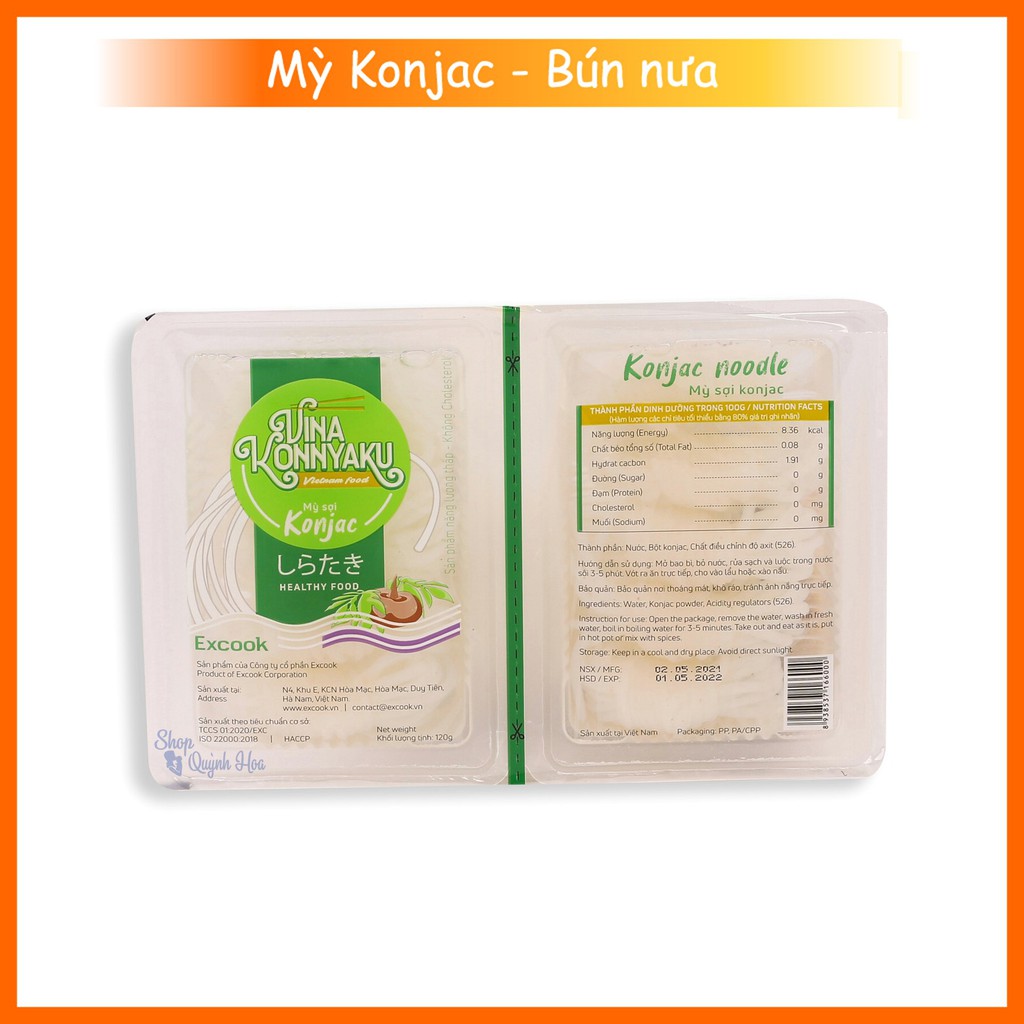 Mỳ Konjac / Bún nưa mì nưa Konjac HỘP ĐÔI SỢI CUỘN 120g, phù hợp cho người ăn kiêng Keto - Eatclean