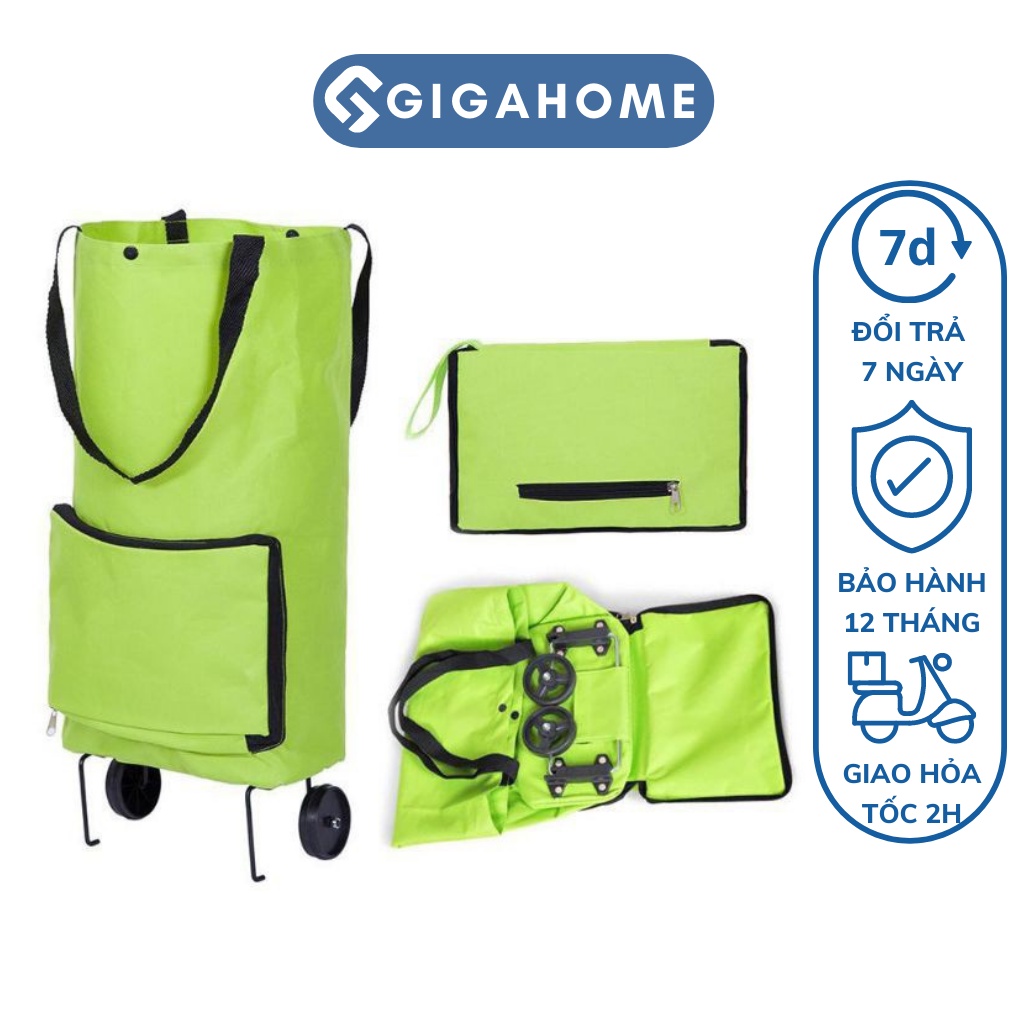 Xe Kéo Đi Chợ Dạng Túi Dài Có Bánh Xe GIGAHOME Chống Thấm Nước Tiện Lợi 4011