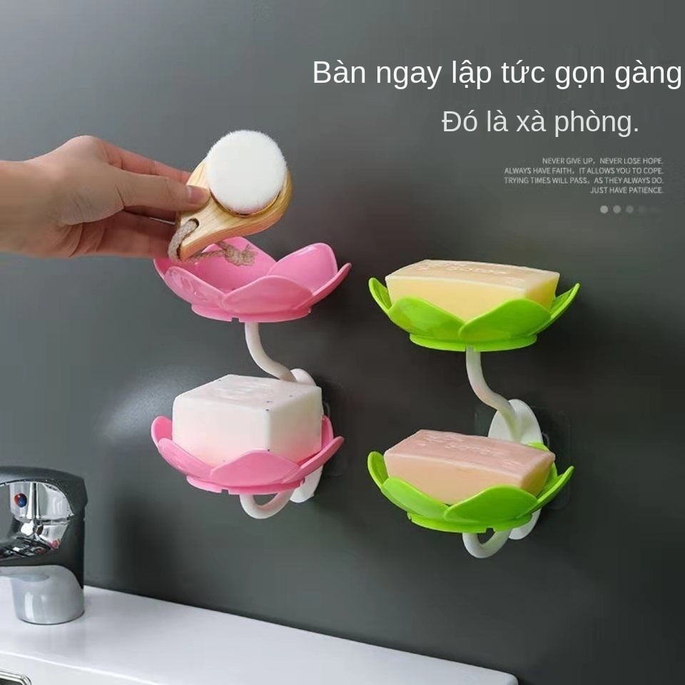 Xà phòng hộp đựng đục lỗ miễn phí, treo tường đôi cống hoa, giặt tắm sáng tạo