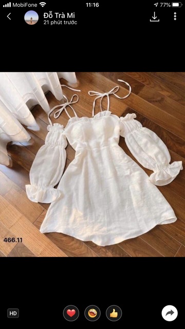 ✨Đầm Rớt Vai Tay Bo ( Có Đệm Ngực) | BigBuy360 - bigbuy360.vn