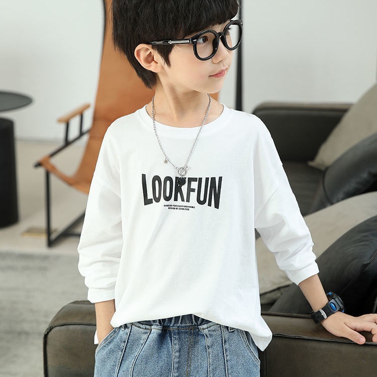 Áo Thun Cotton Trơn Tay Dài Nhiều Màu Thời Trang Mới Dành Cho Bé Trai 2022