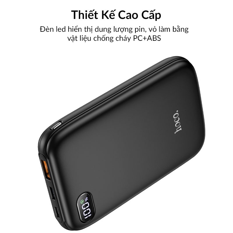 Pin Dự Phòng 10000mAh HOCO Q2 Mini Size Flash Charge, Sạc Nhanh Cổng Kép PD 20W + QC 3.0,Đèn Led Hiện Thị Dung Lượng Pin