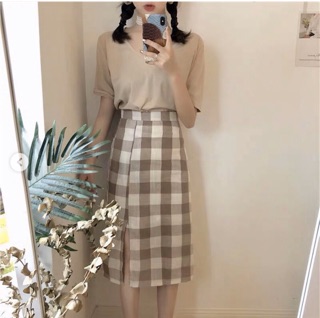 [Order 7-10 ngày] set đồ áo - váy caro