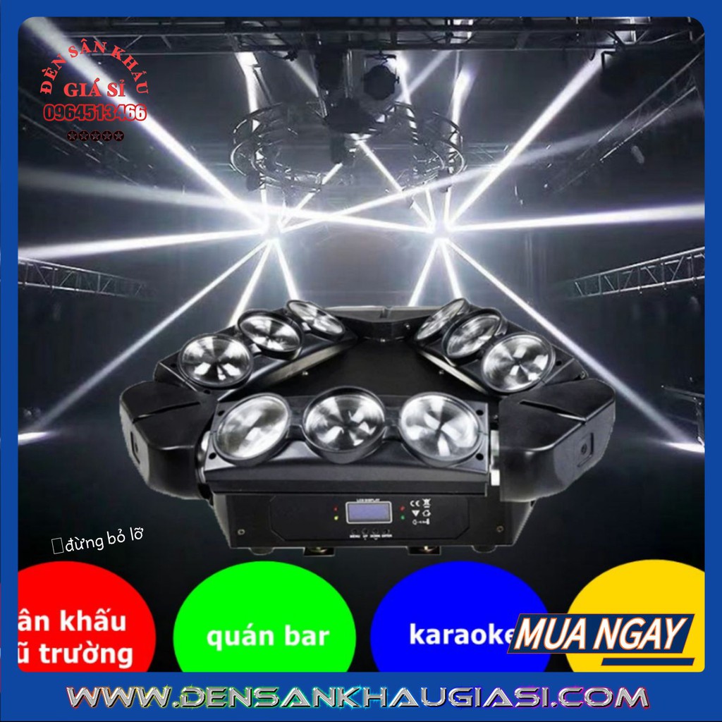 Đèn Moving Head 9 Mắt Lớn Đèn Karaoke Đèn Sân Khấu Giá Sỉ