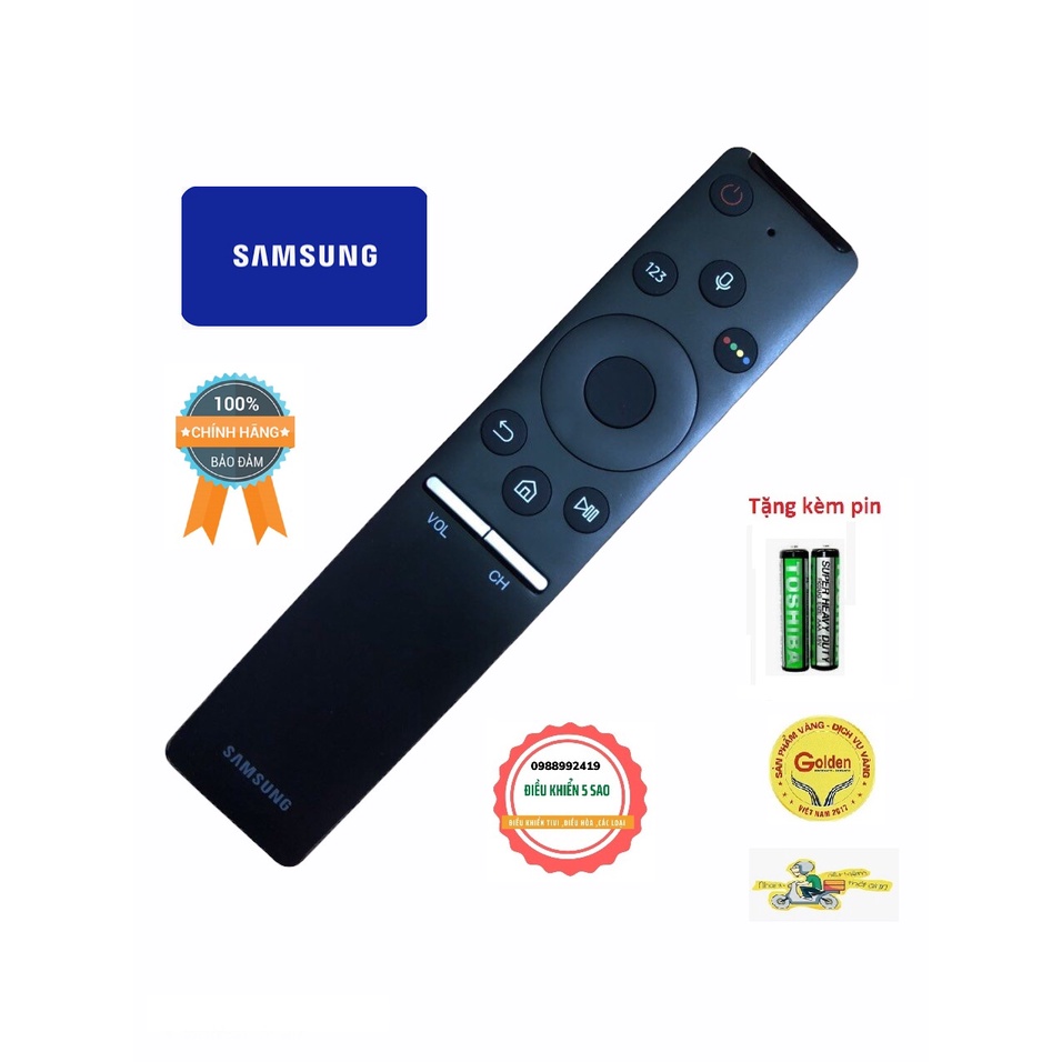 Điều khiển Tivi SAMSUNG chức năng giọng nói 2018 2017 (Đời NU MU) dòng chính hãng cam kết - tặng kèm pin chính hãng