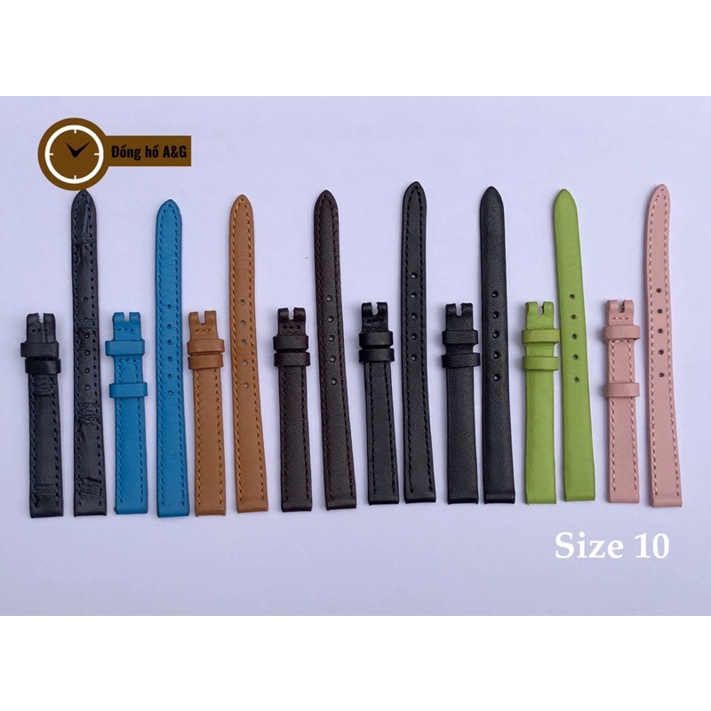 Dây da đồng hồ nữ mềm mại (size 10)
