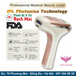Máy triệt lông vĩnh viễn mini mismon ipl 300.000 xung có màn hình lcd