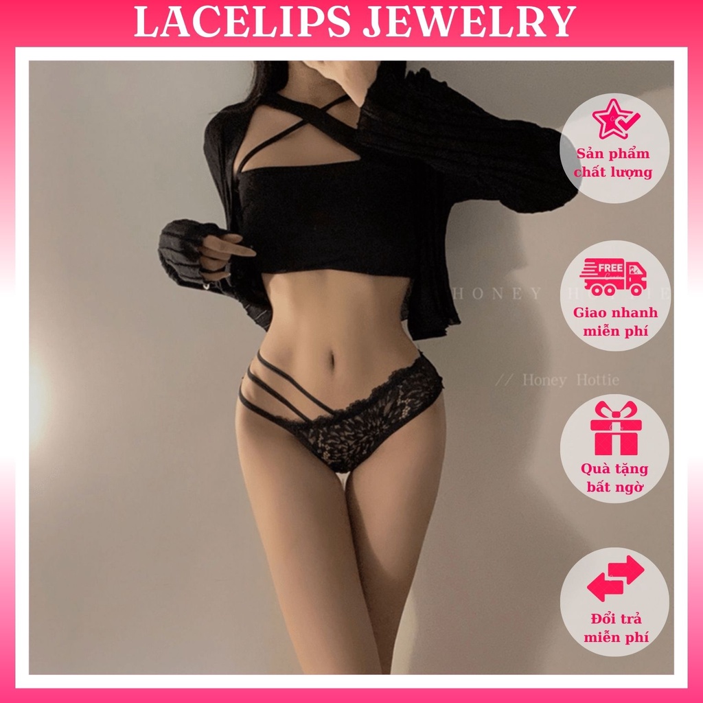 Quần lót nữ ren  - quần chip nữ cạp dây thấp họa tiết hoa cúc- quyến rũ sexy | BigBuy360 - bigbuy360.vn
