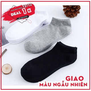 Tất vớ trơn cổ ngắn nam nữ - combo rẻ bất ngờ