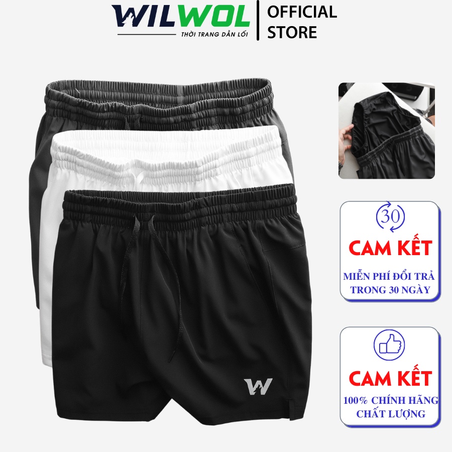 Quần Tập Gym Nam 2 Lớp Wilwol | Chất Thun Lạnh Siêu Thấm Hút Mồ Hôi, Co Giãn, Đồ Tập Gym Nam Cao Cấp
