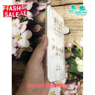 Ốp Iphone xs max silicon dẻo trong