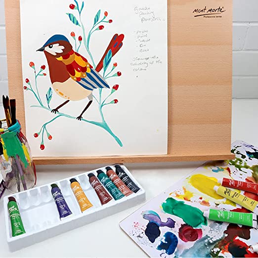 Bộ Màu Gouache Mont Marte 12 màu x 12ml - Gouache Paints - Bộ tiết kiệm