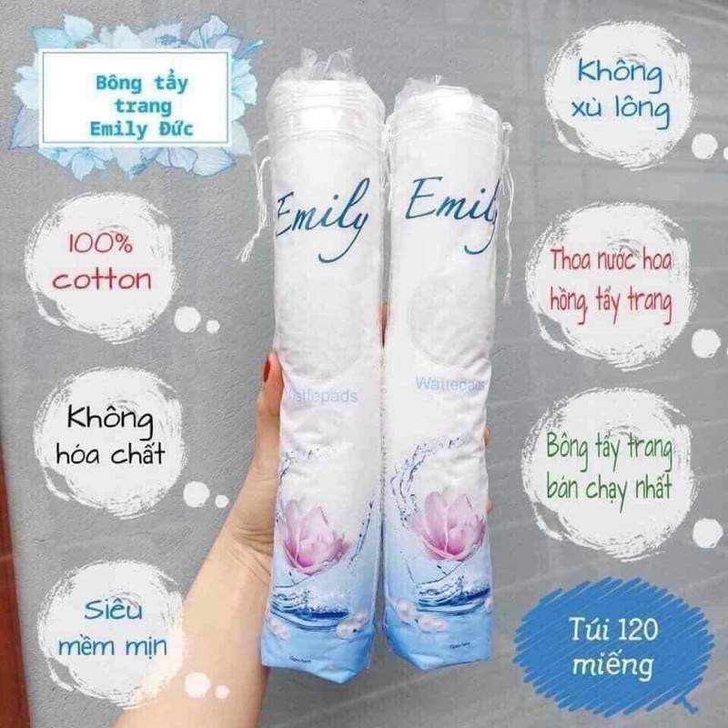 Bông tẩy trang Emily Đức 120 miếng