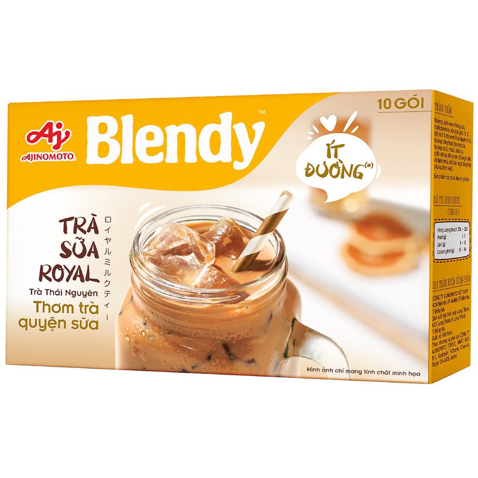 Trà sữa Blendy Mix Vị Matcha/Dâu/Royal Hộp 10 góix18gam