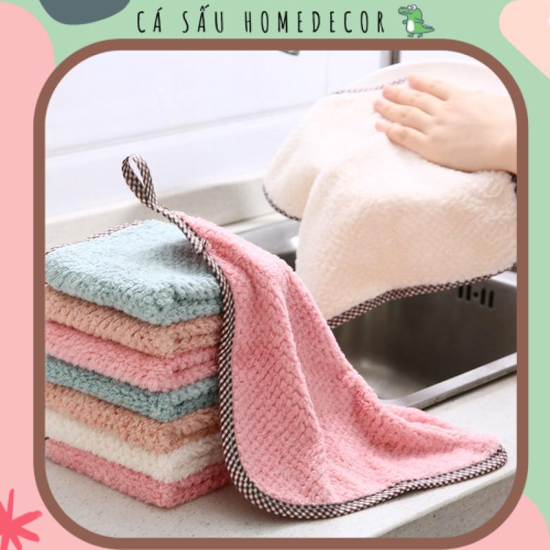 Khăn Cotton Lau Bếp Thấm Hút Tốt Có Viền Loại Xịn