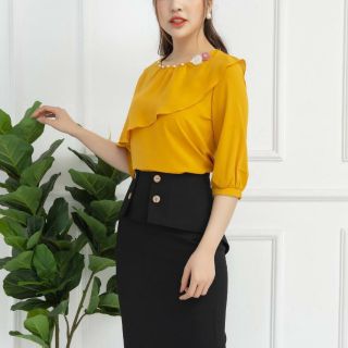 Chân váy pelum khuy gỗ