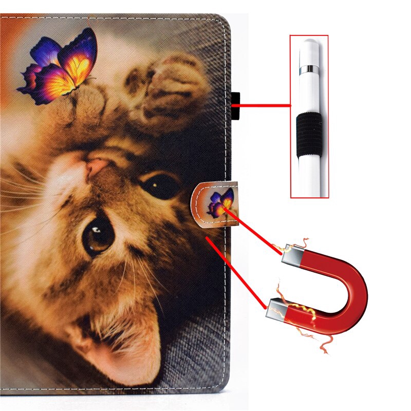Bao Da Máy Tính Bảng Họa Tiết Mèo Hoạt Hình Dễ Thương Cho Samsung Hp Xiaomi Lenovo Asus Huawei 9.7-10.8 Inch 10.0 Inch Ốp