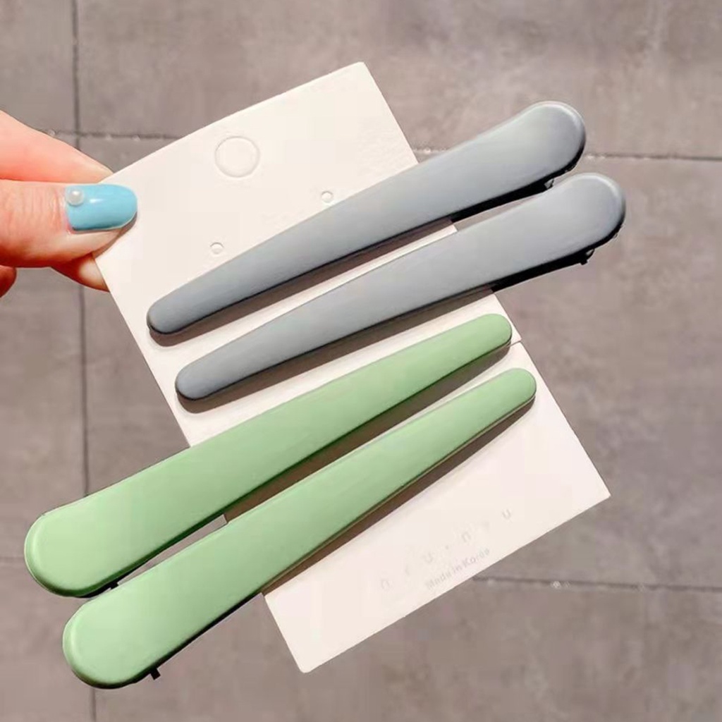 Kẹp Tóc Màu Trơn Chống Trượt Trọng Lượng Nhẹ Dùng Tạo Kiểu Tóc Tiện Dụng