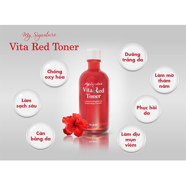 [Chính hãng] Nước hoa hồng Tiam My Signature Vita Red Toner 130ml