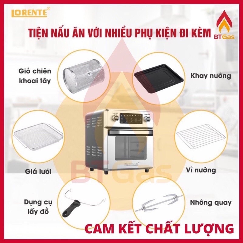 Nồi Chiên Không Dầu 16L Lorente LT 1600- Điều Khiển Cảm Ứng-8 Chế Độ Cài Đặt Sẵn