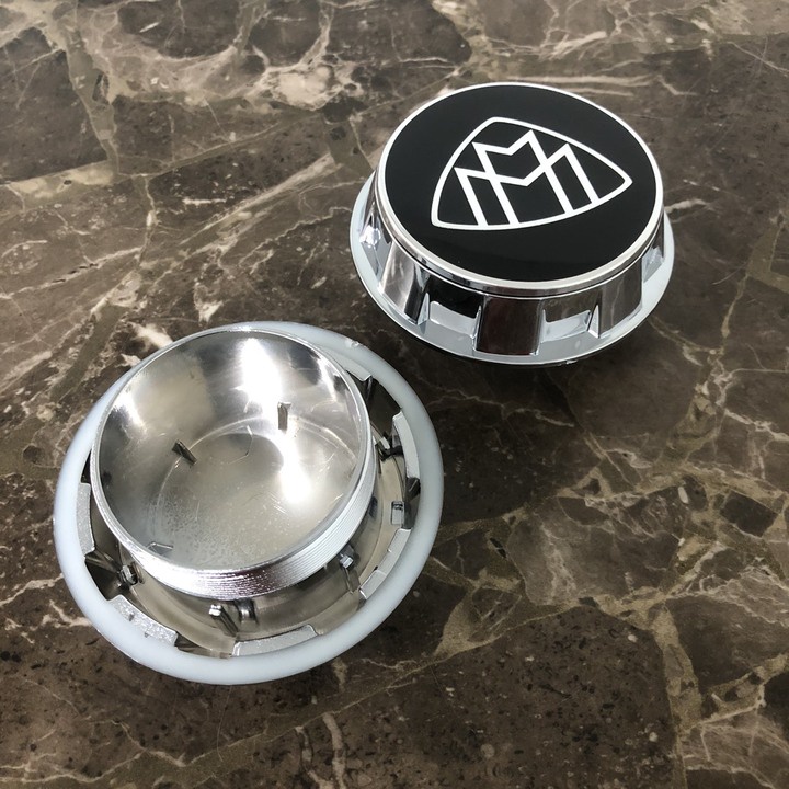 Logo chụp mâm, ốp lazang bánh xe ô tô Maybach TY-MB Đường kính ngoài 75MM